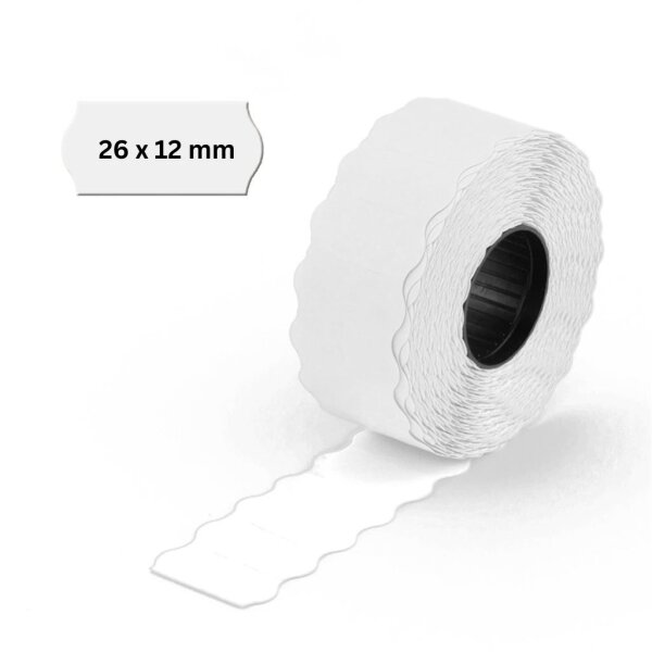 Preisauszeichner Etiketten 26x12mm weiß 1-zeilig - ablösbar
