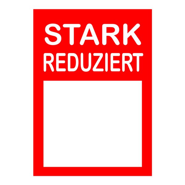 Werbeplakate DIN A4 -STARK REDUZIERT- rot/weiß, mit Textfeld